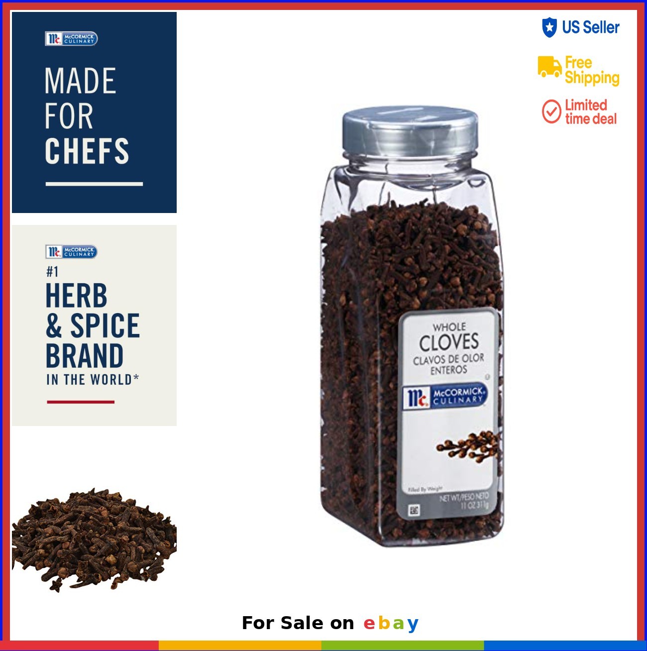 Whole Cloves Spice 11 Ounce Bulk Container Kosher For Ciders Soups Stews Baking