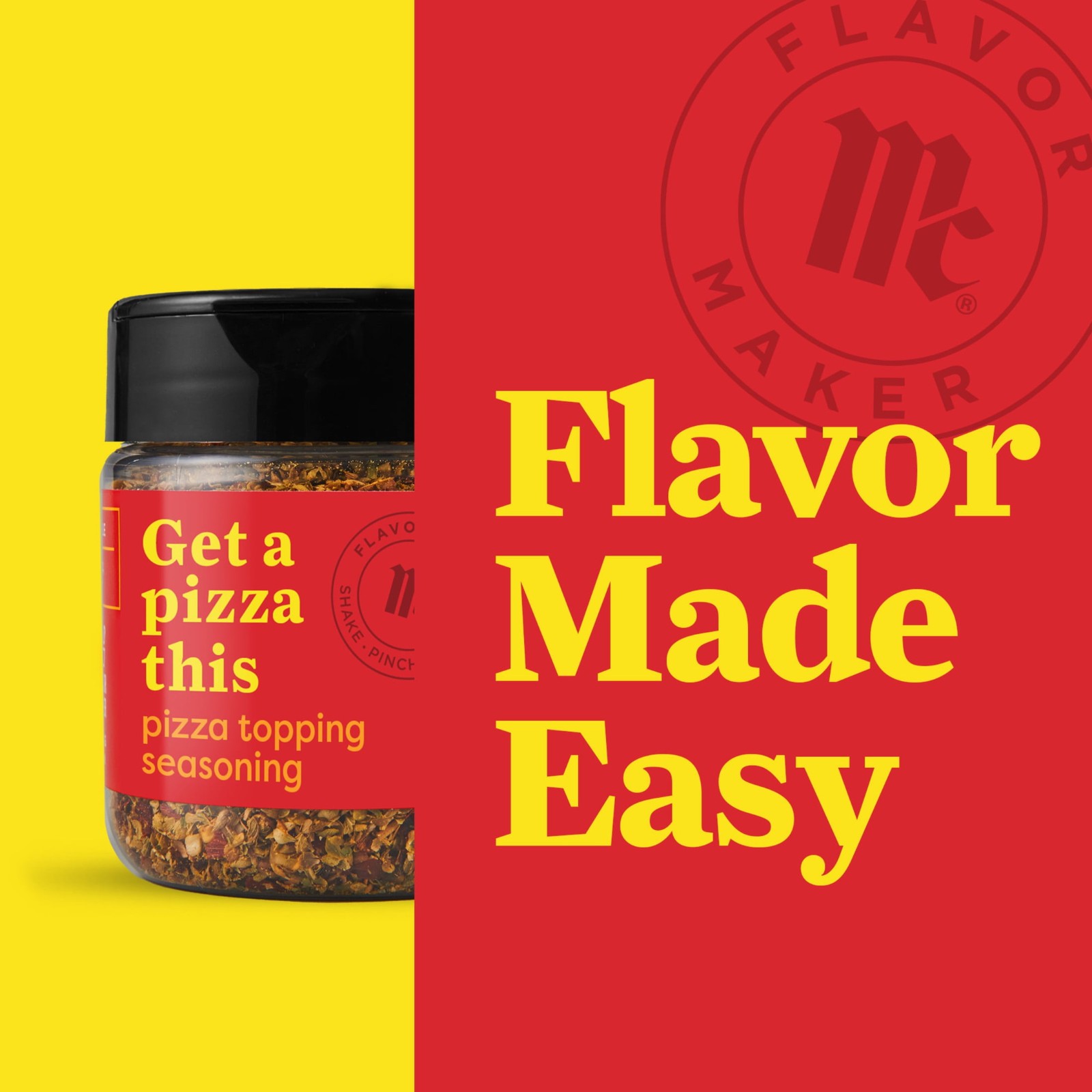 McCormick Flavor Maker Pizza Topping Seasoning, 3.3 oz Jar | FREE SHIPPING
