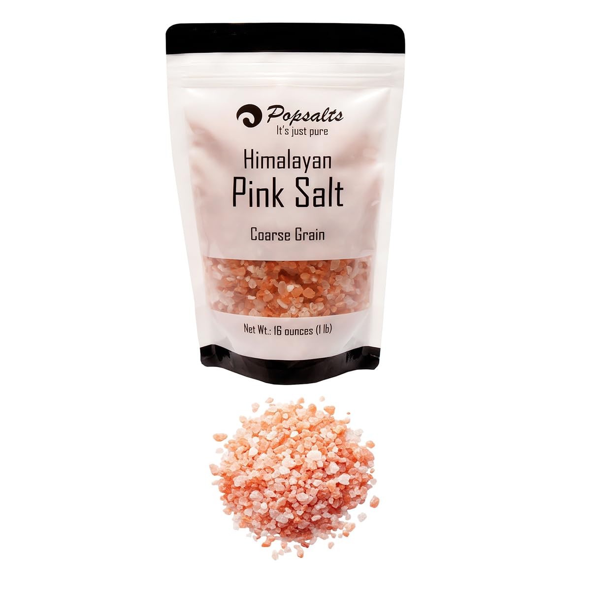 Himalayan Pink Salt -Coarse 1.0 Pound Kosher and Natural Certified Popsalts