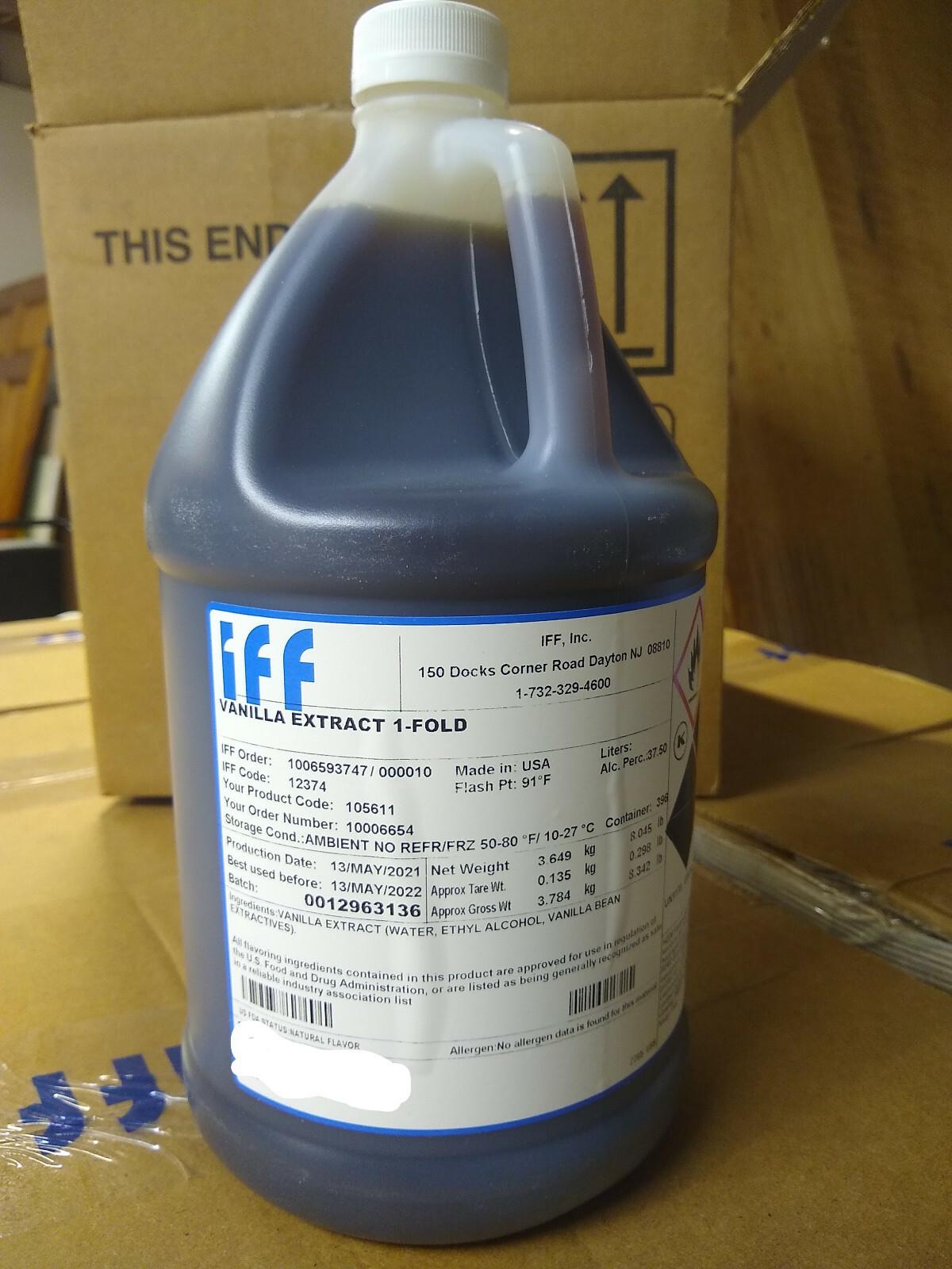 Vanilla Extract Sugar- Free Pure Single Fold 1 gallon 128 oz