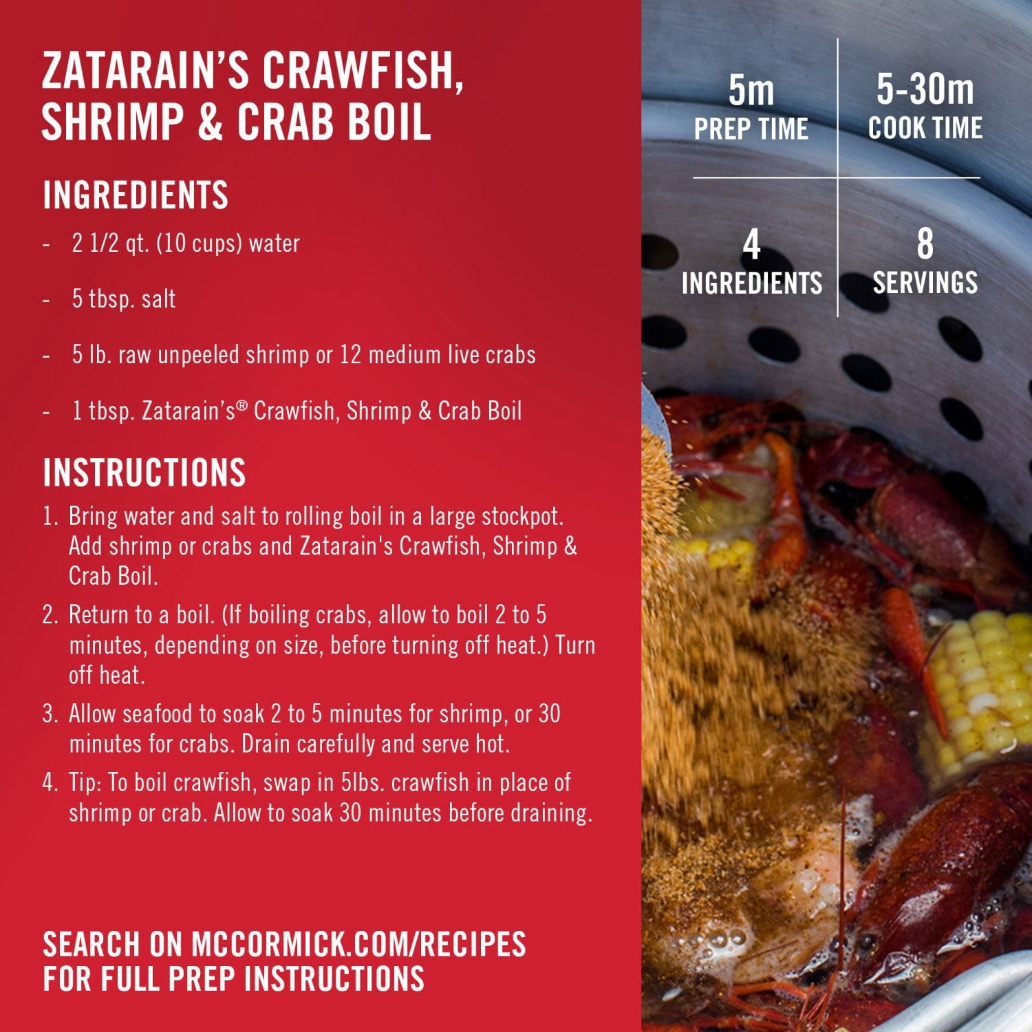 3 Pack – Zatarain’s Crawfish, Shrimp and Crab Boil 4.5 lbs.