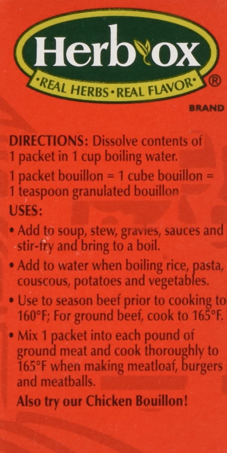Herb-Ox Bouillon Packets Beef Instant Broth & 1.13 ounce (Pack of 1)