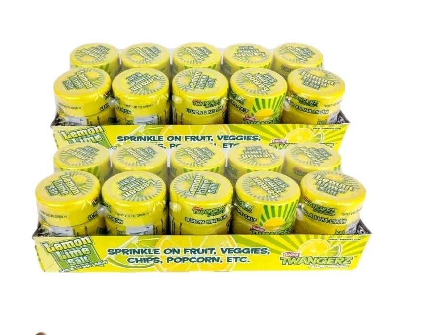 Twang Twangerz Snack Topping, Lemon Lime Salt, Popcorn, 1.15 OZ, 20 Shakers
