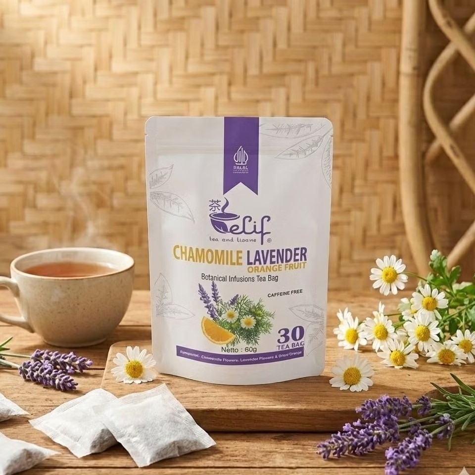 Chamomile Lavender Orange Tea 60g 30 Tea Bags Herbal Infusion For Daily Ritual