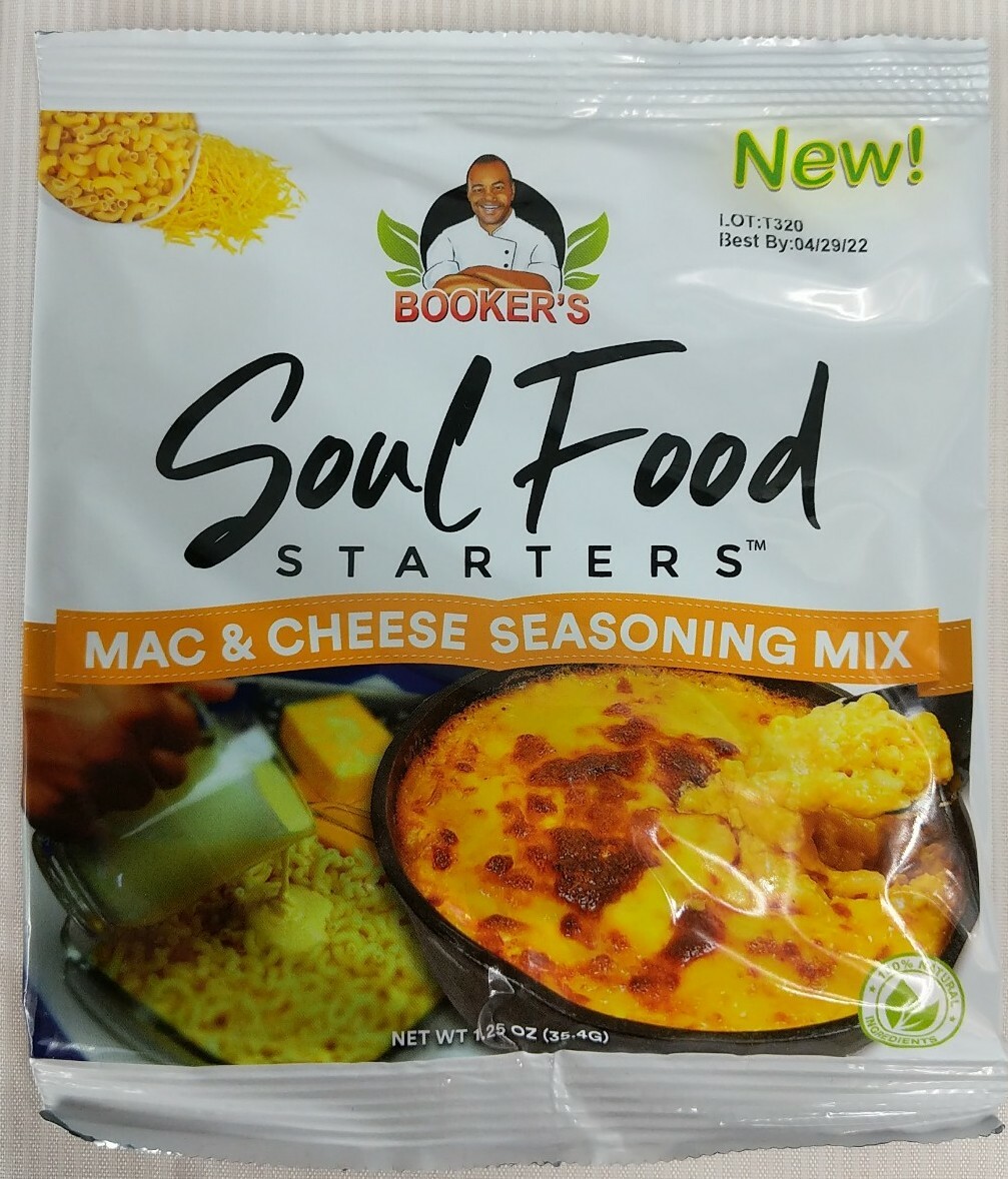 Booker’s Soul Food Starters Mac & Cheese Seasoning Mix 1.25 Oz BB. 04/22 New