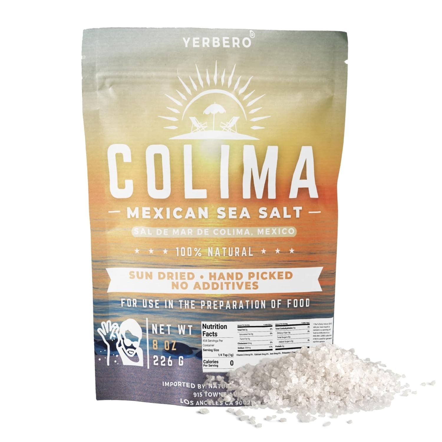 Colima Sea Salt Unrefined 8 oz 100% All Natural Sea Salt Gourmet INPORTED MEXICO