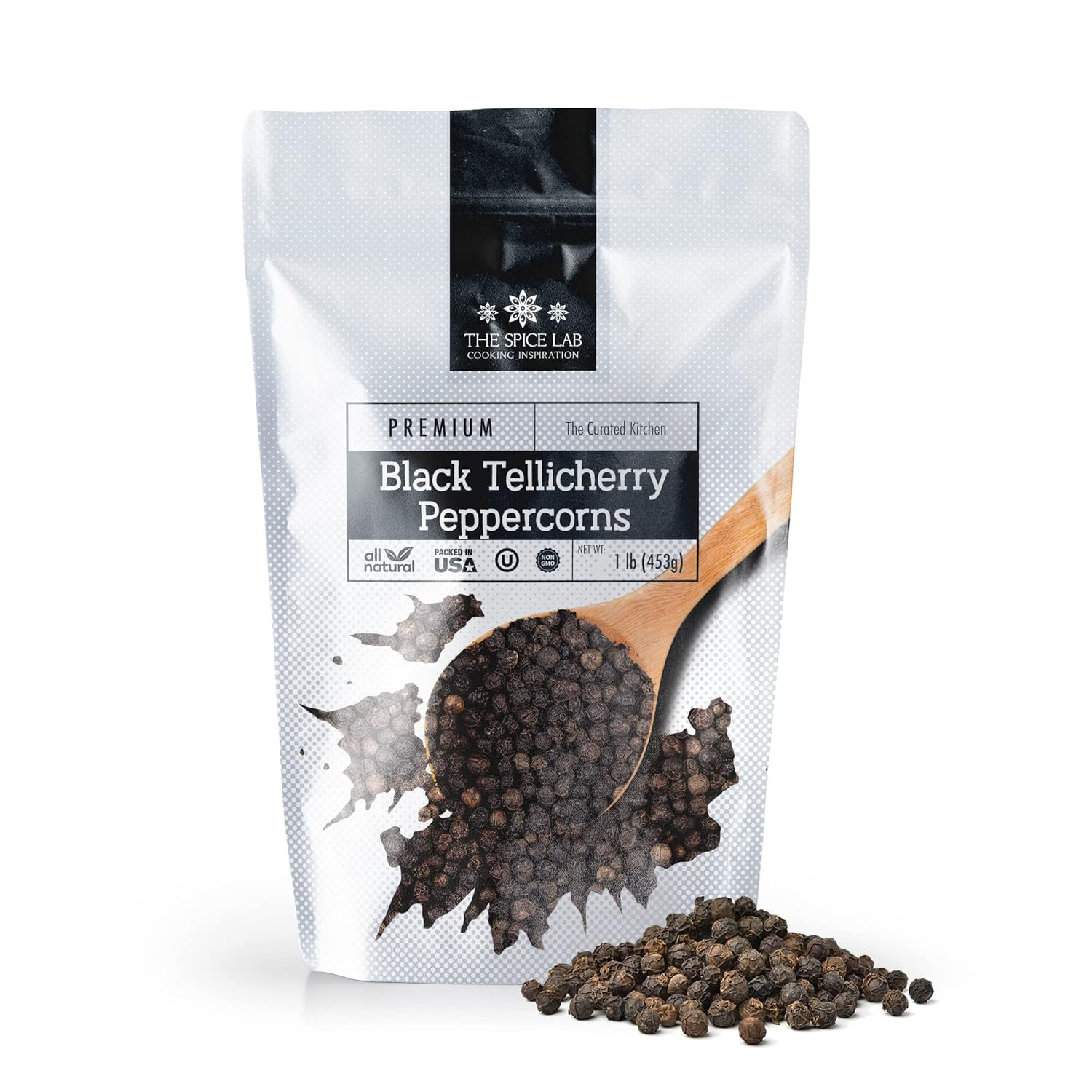 – Black Tellicherry Peppercorns for Grinder Packed in the USA – Steam Sterilized