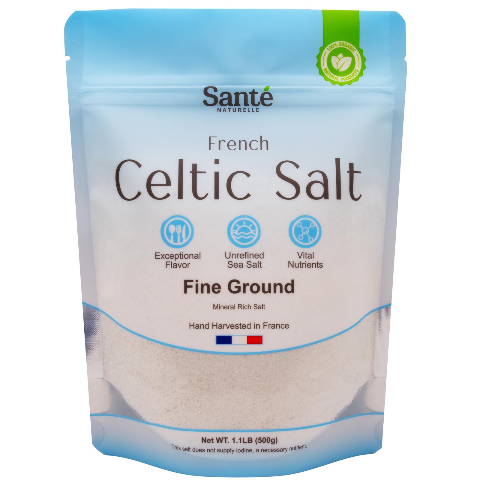 Sante Naturelle Celtic Salt Organic Fine Ground 1.1lb 18oz Unrefined French …