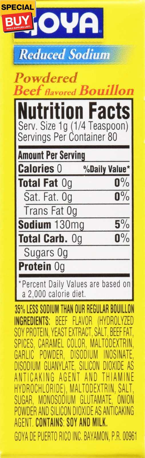 Foods Beef Bouillon Reduced Sodium, 2.82 Ounce