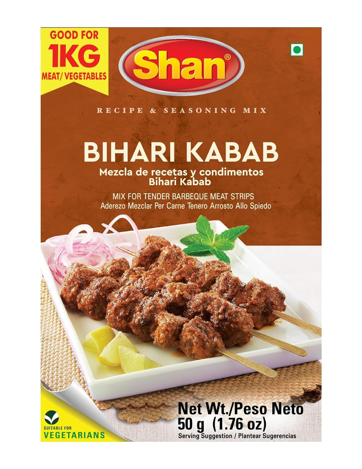 – Bihari Kabab Seasoning Mix, (50G) – Spice Packets for Barbecue Meat Strips