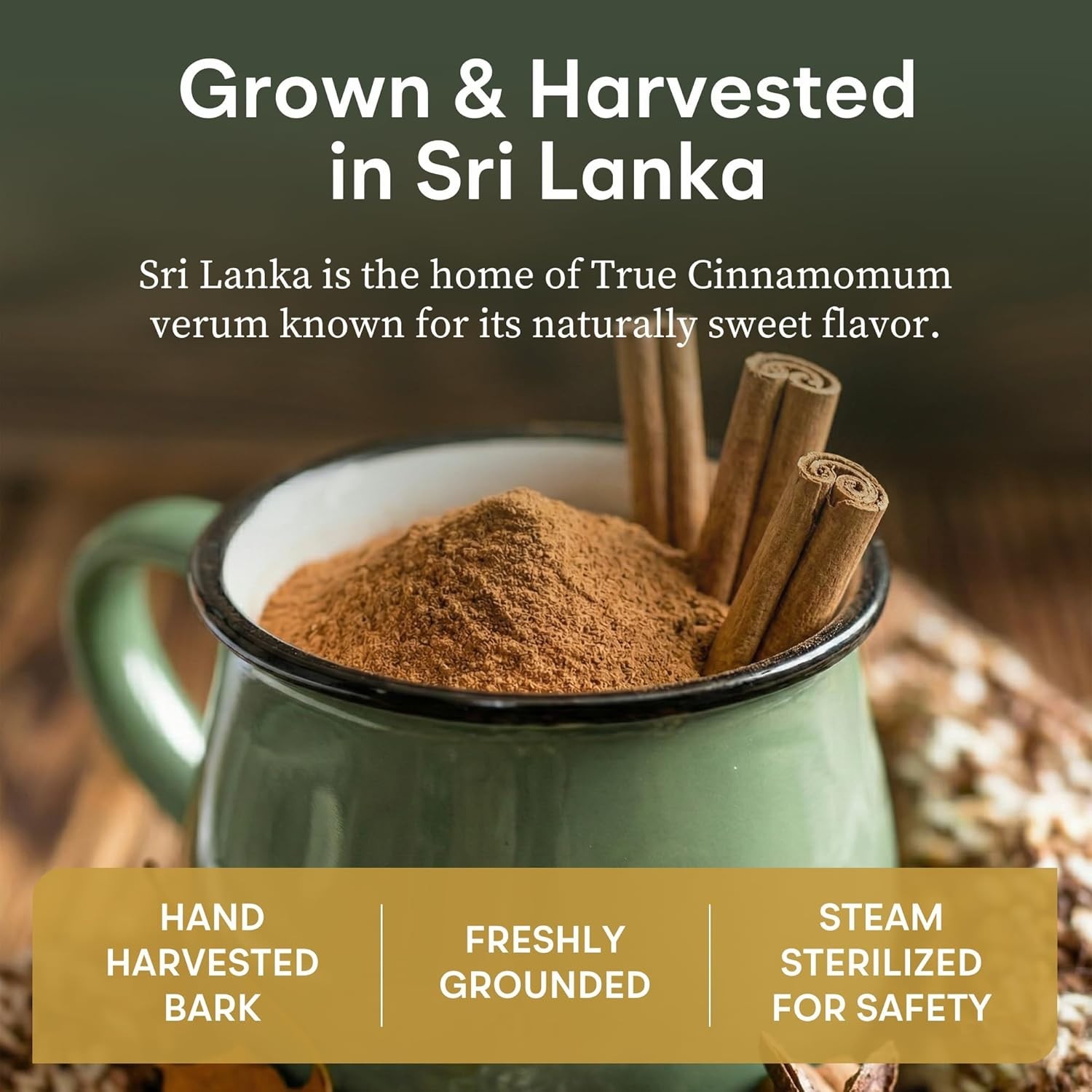 Canela De Ceilan Organica En Polvo, 100 % Cruda De Sri Lanka, 7 Oz (Paquete…