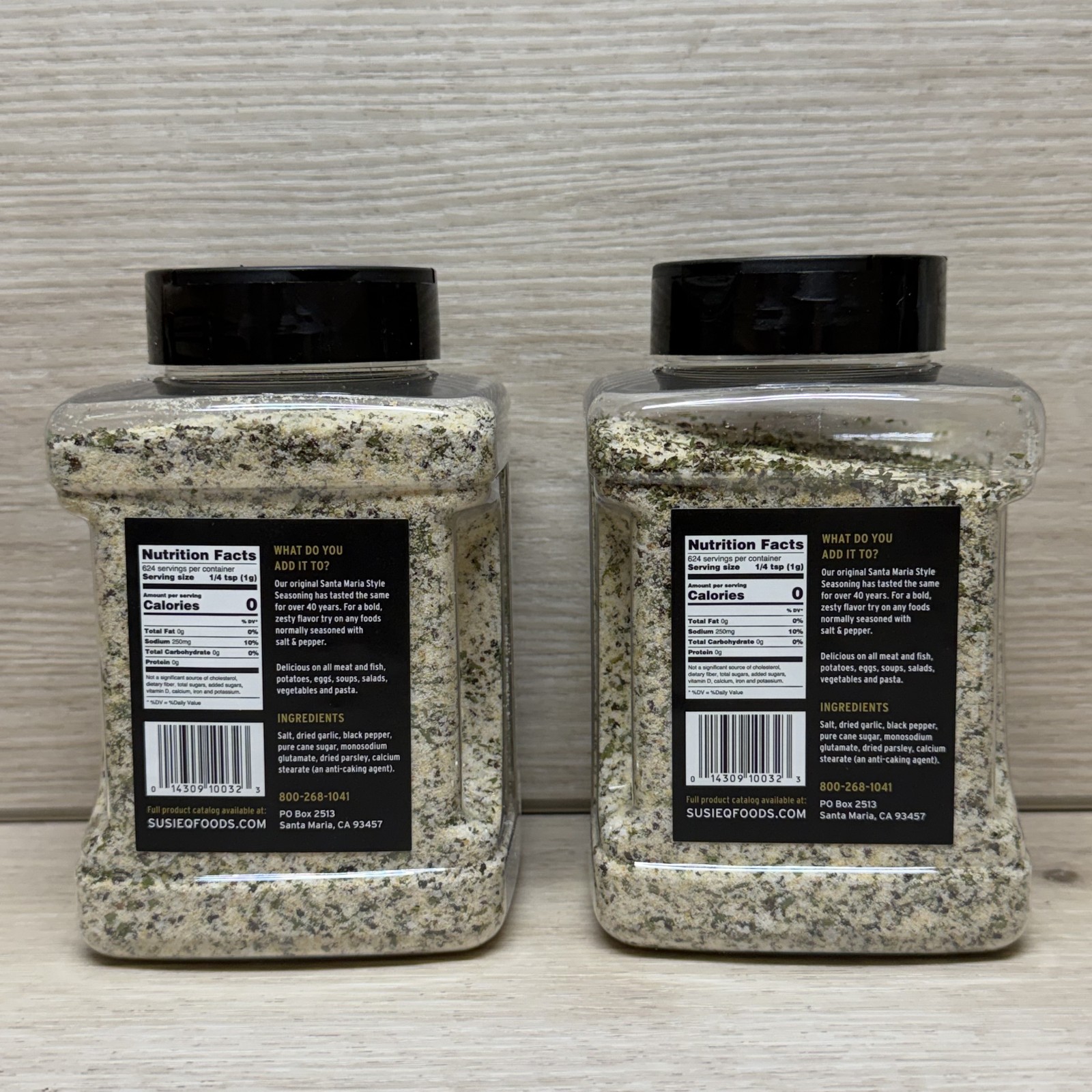 2 Susie Q’s Santa Maria Style Seasoning Rub Garlic Salt Pepper Parsley 22oz