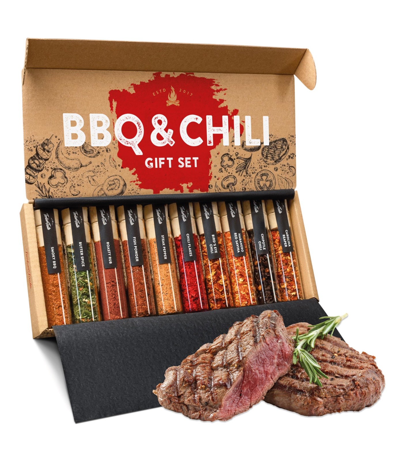 Hot BBQ Spice Gift Set – Chili Grill Spices Gift Set for Men | Spicy Cooking…