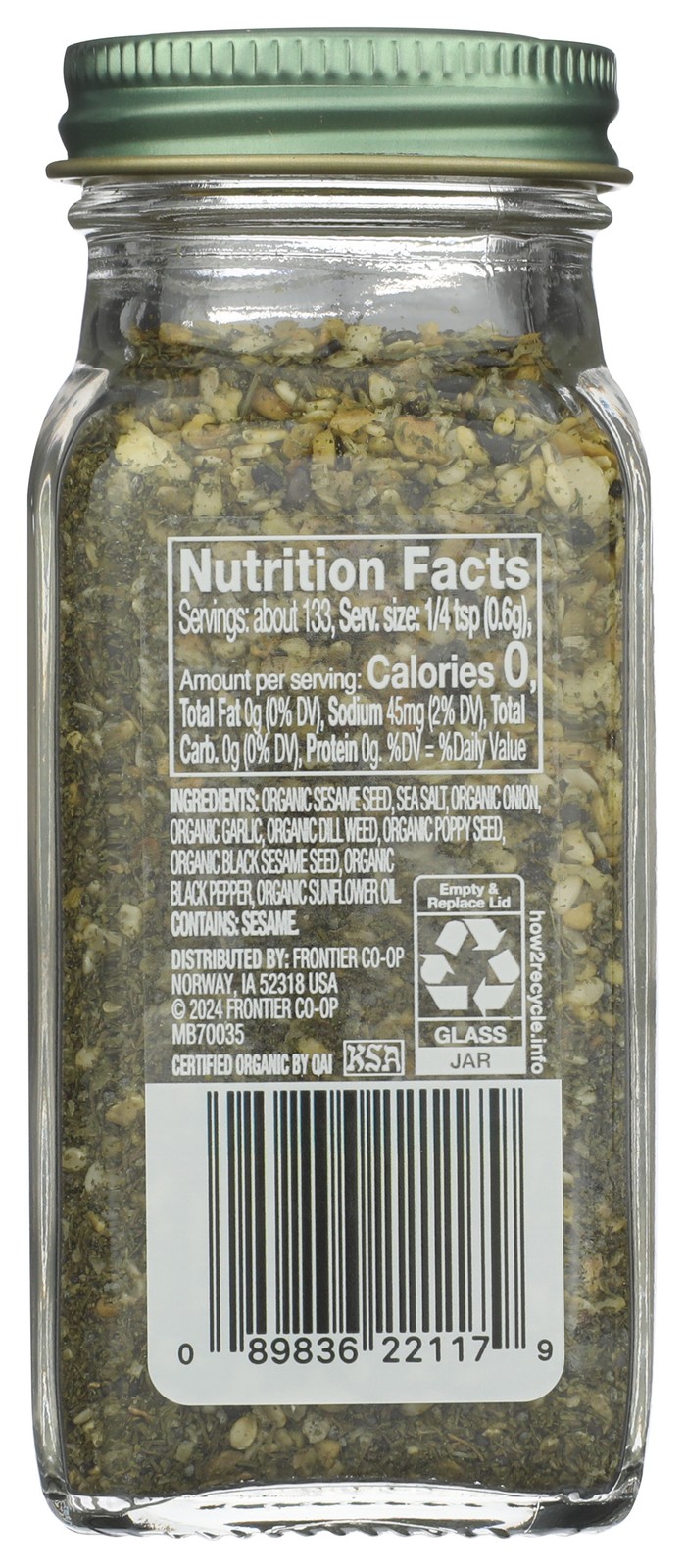 Everything Dill Blend Organic Seasoning By Simply 2.82 Oz Herb 6 Pack