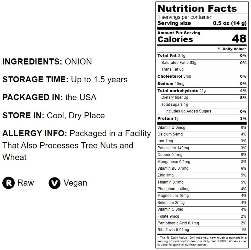 Onion Powder – Finely Ground Dried Onions, Pure, Vegan, Bulk. Rich Onion Flavor