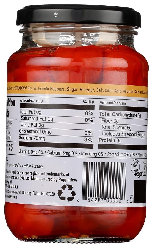 Peppadew® Sweet & Spicy Juanita Piquante Peppers, 14 14 Ounce (Pack of 4)