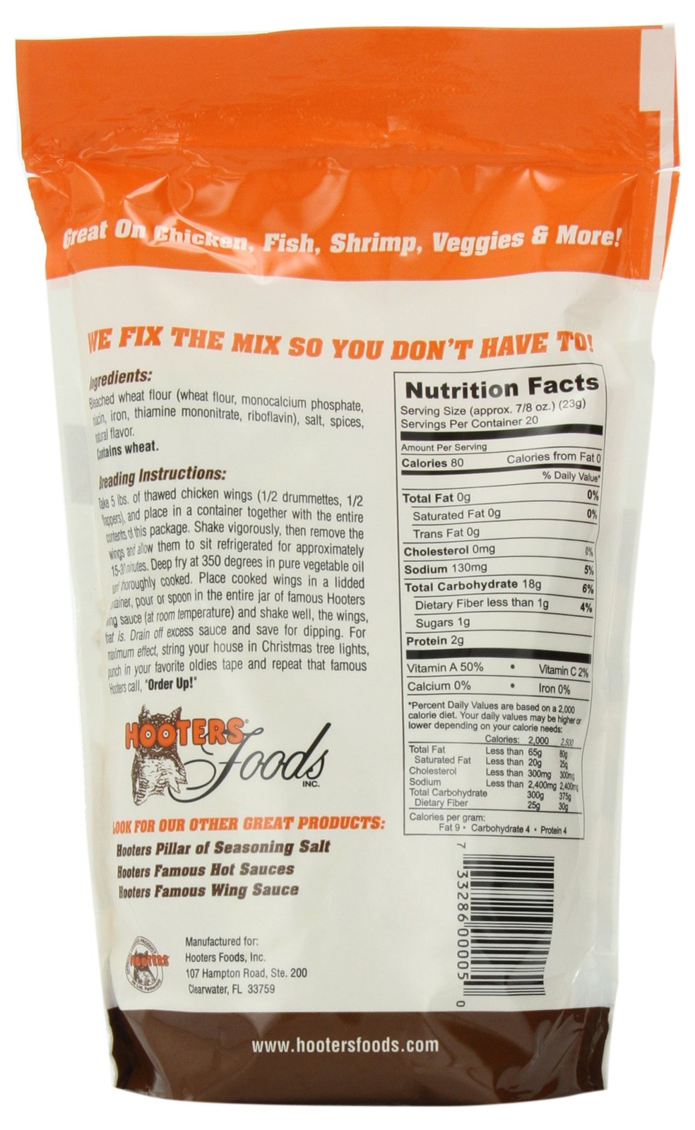 The Original Hooters Wing Breading Crunchy Coating Chicken Fry Mix, Restaura…