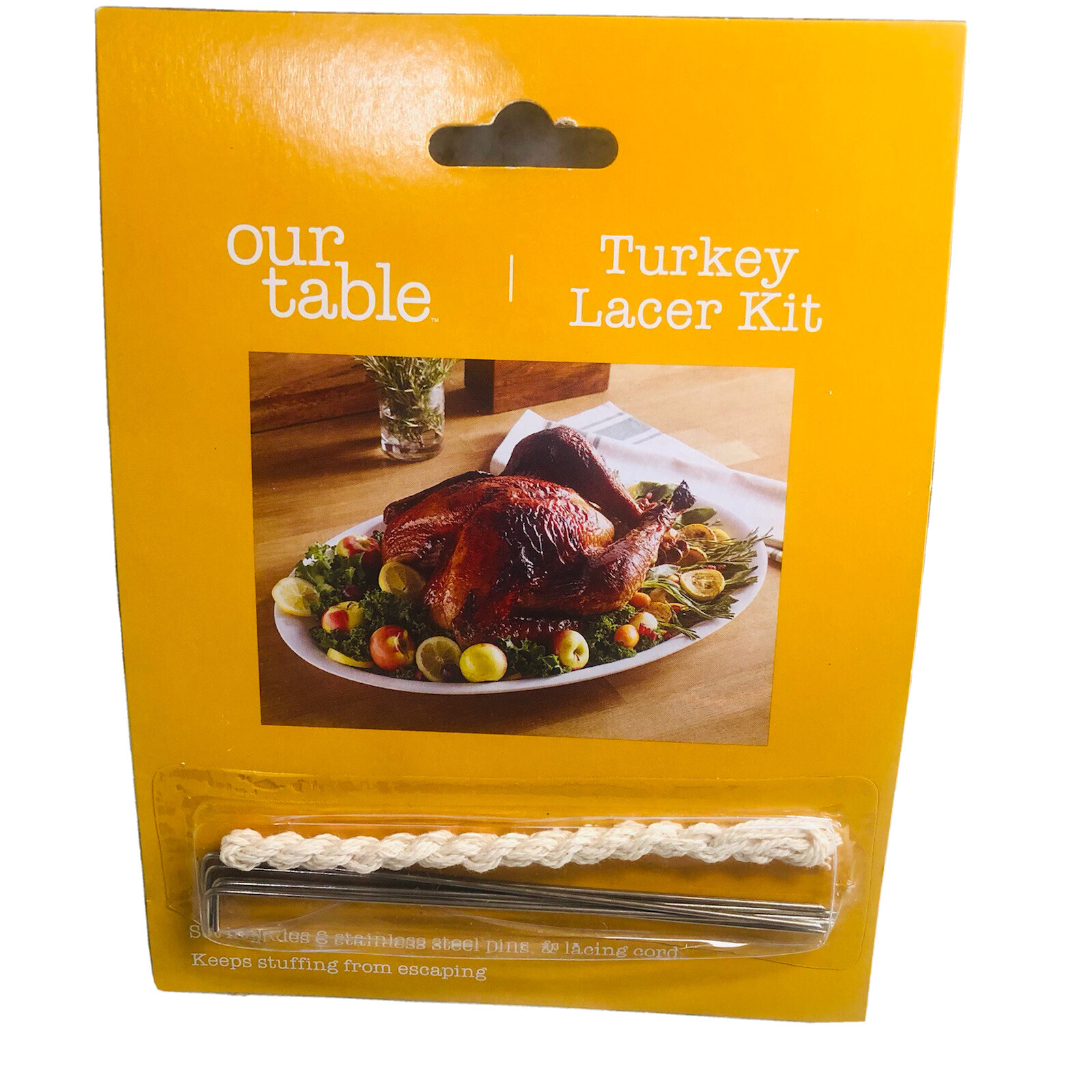 Bed Bath & Beyond Our Table Turkey Lacer Kit. 6 Stainless Steel Pins/Lacing Cord
