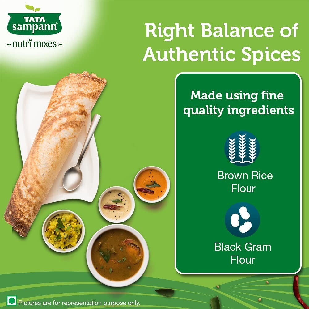 180 gm Tata Sampann Fibre Rich Dosa Mix, Instant Ready to Cook Mix Free Ship