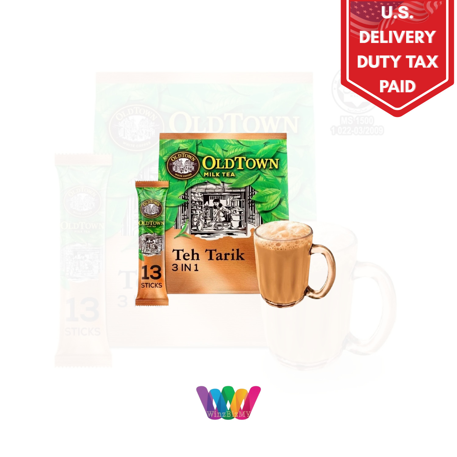 OLDTOWN Instant 3 in1 Premix Teh Tarik Milk Tea 30g x 13s