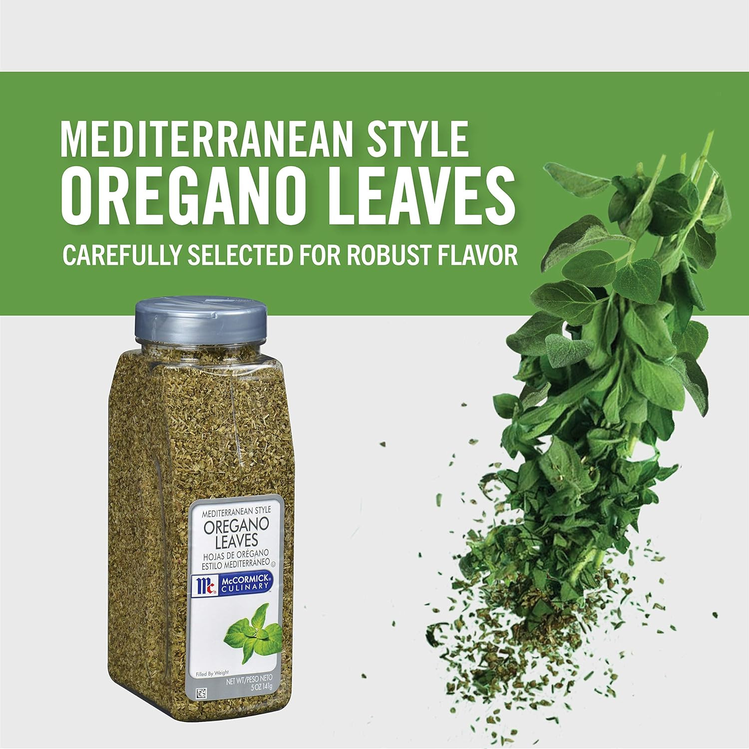 Mediterranean Style Oregano Leaves, 5 Oz – One 5 Ounce Container of Dried Ore…