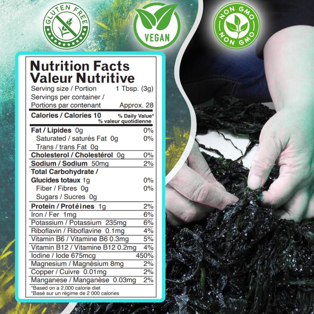 Ocean’s Balance Organic Dulse Flakes — Atlantic Dulse Organic Flakes for Keto, P