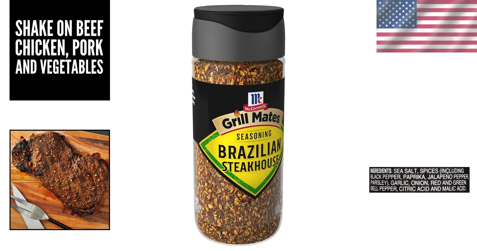 Convenient 2.12 oz Brazilian Steakhouse Seasoning – Elevate Grilling Experiences