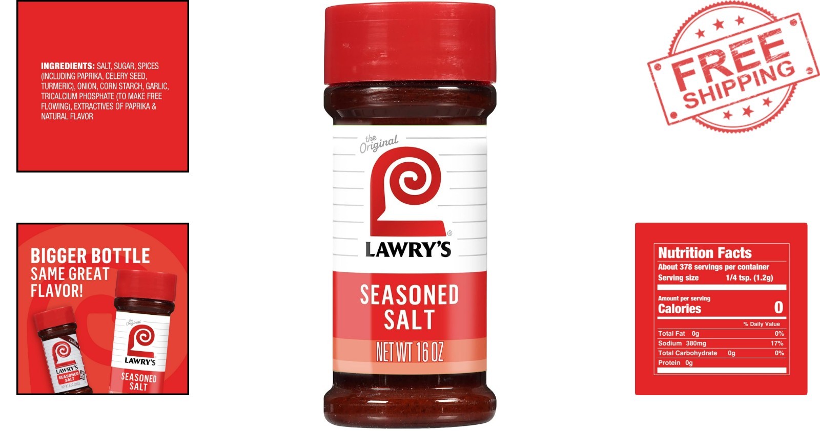 Elevate Your Meals with Lawry’s 16 oz Kosher Seasoned Salt – Versatile & Tasty