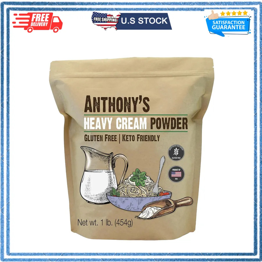 Anthonys Heavy Cream Powder 1 lb Gluten Free Non GMO Keto Friendly USA Made