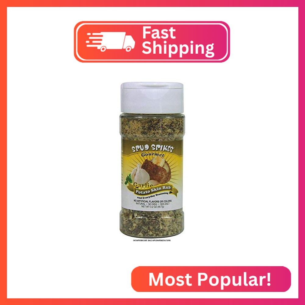 Spud Spikes Gourmet Garlic Blend Everyday Seasoning Rub. A Perfect Blend of Sea