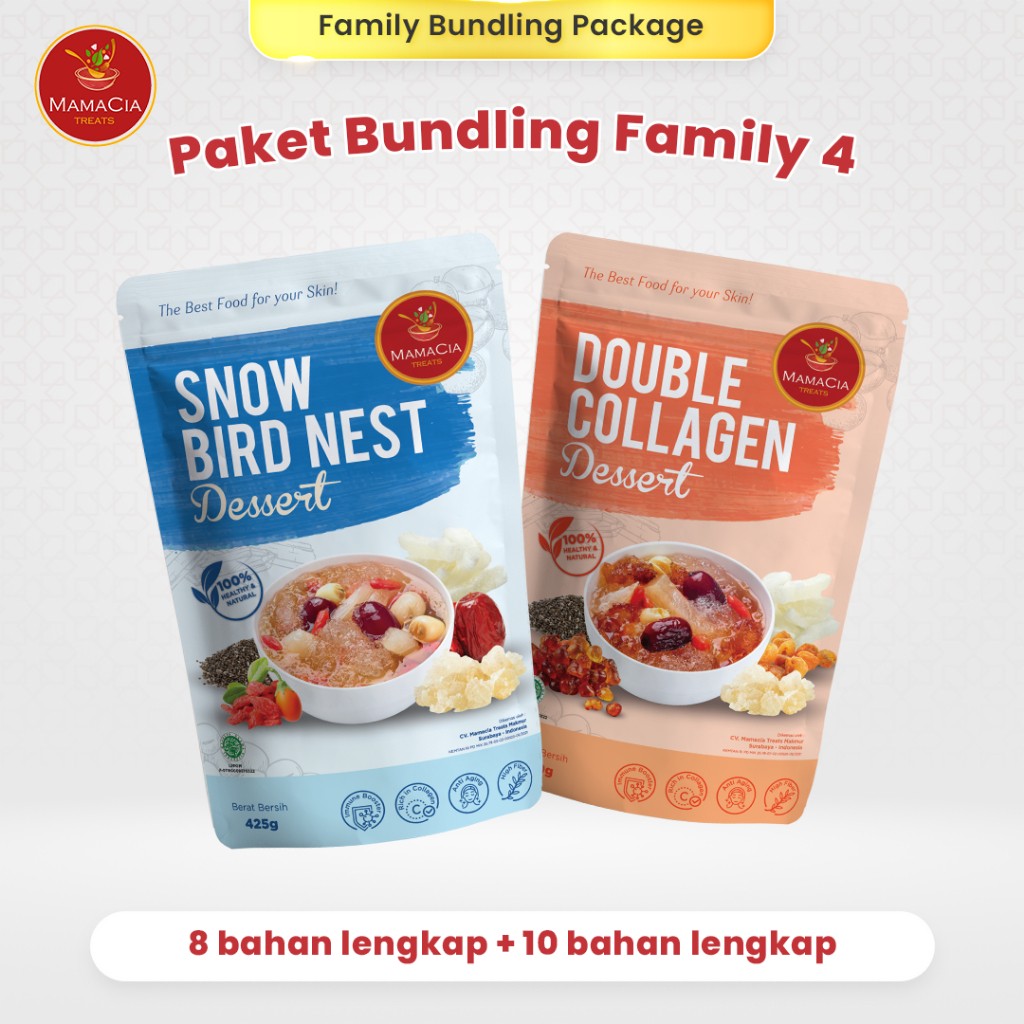 Snow Bird Nest + Double Collagen Dessert Bundle Family Pack Dried Mix ~1.14kg
