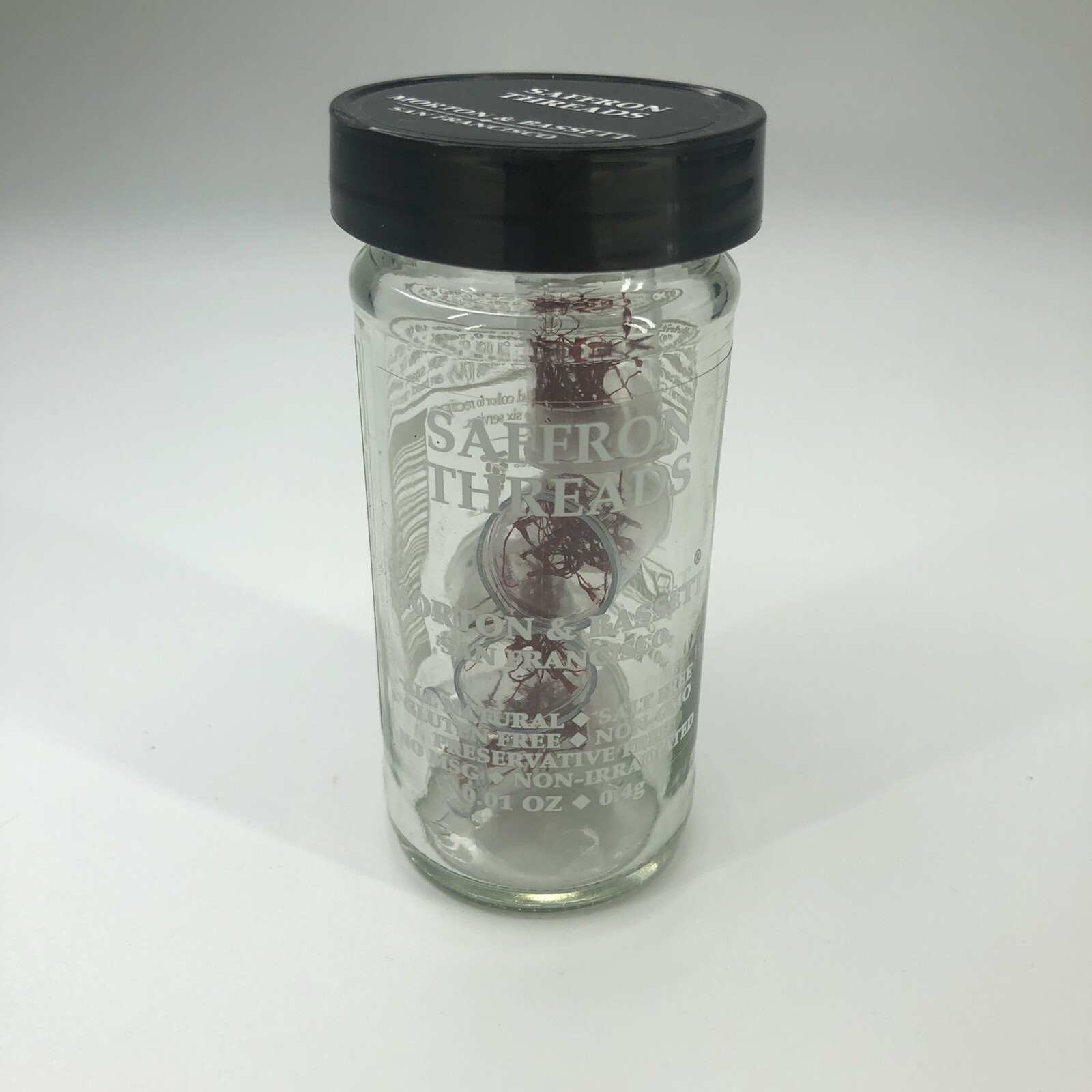 Morton & Bassett .4g Pure Red Saffron Thread Quality Non Irradiated Glass Jar