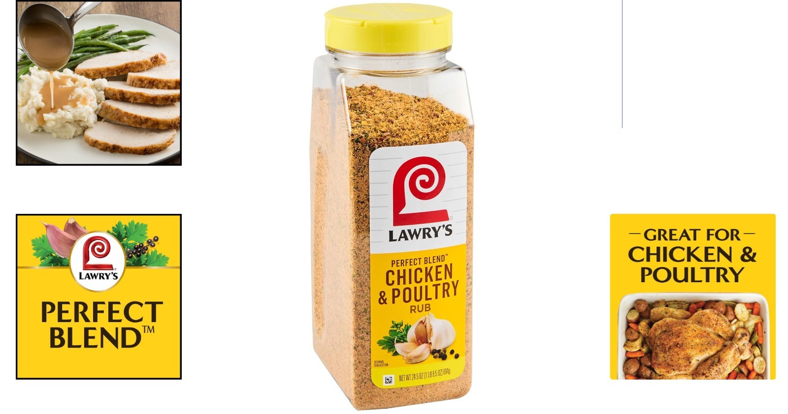 Lawry’s Perfect Blend Chicken & Poultry Rub 24.5 oz – Gluten-Free Spice Blend