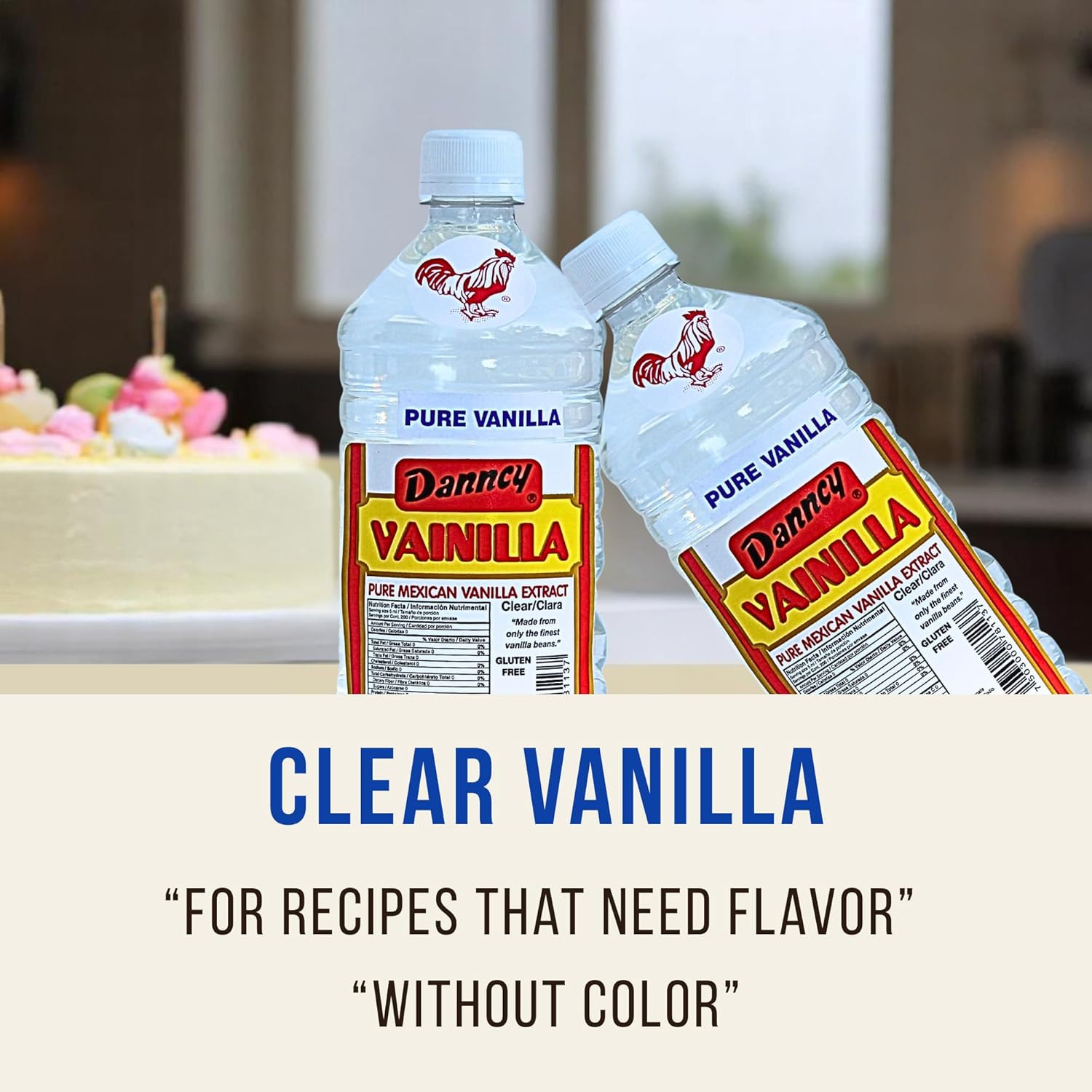 Danncy Vanilla Clear 33.8 Fl Oz (1L) 2 Pack – Authentic Mexican Vanilla Flavor