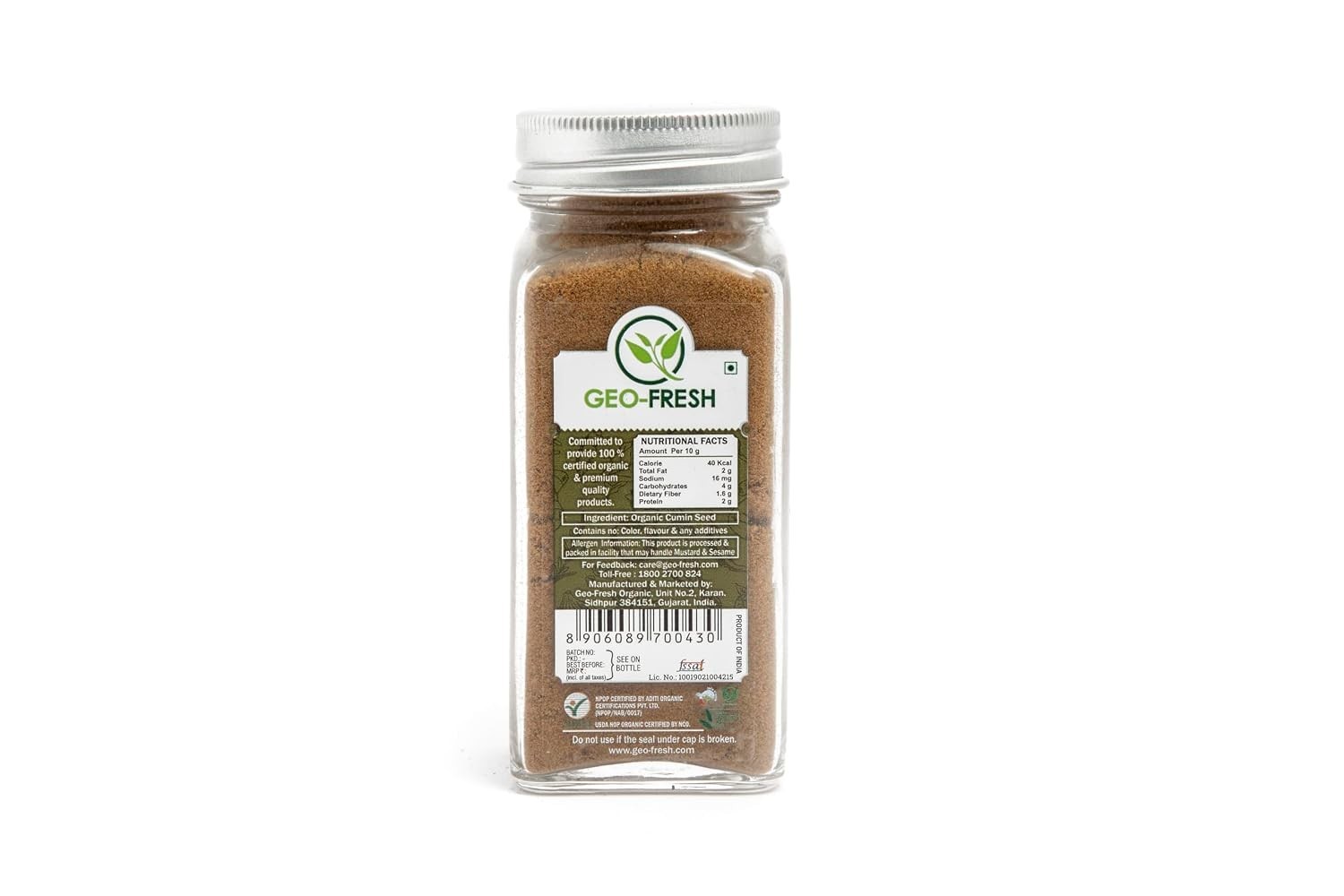 Organic Cumin Powder 1.76 oz – Ground Cumin Powder Organic for Cooking – USDA…