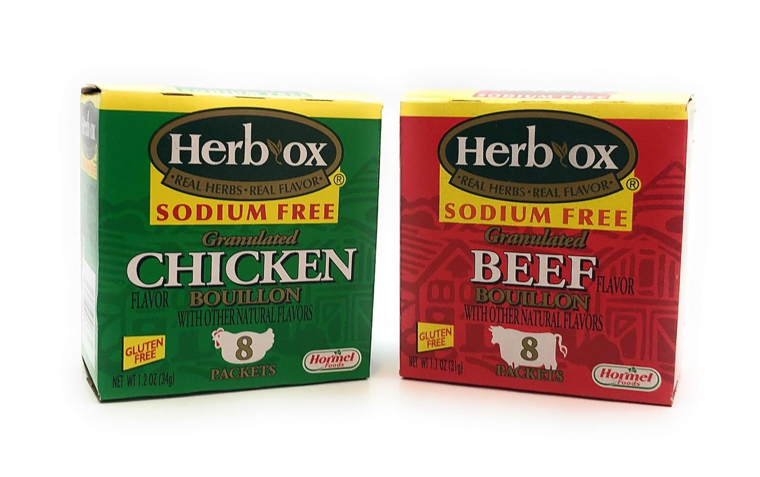 Sodium Free Bouillon Bundle, Beef and Chicken, 16 Total Packets