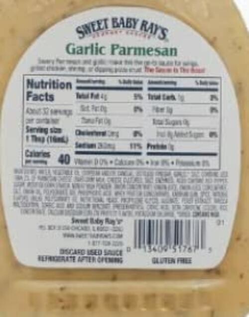 Sweet Baby Ray’s Garlic Parmesan Sauce & Marinade (Pack of 4) 16 Ounce