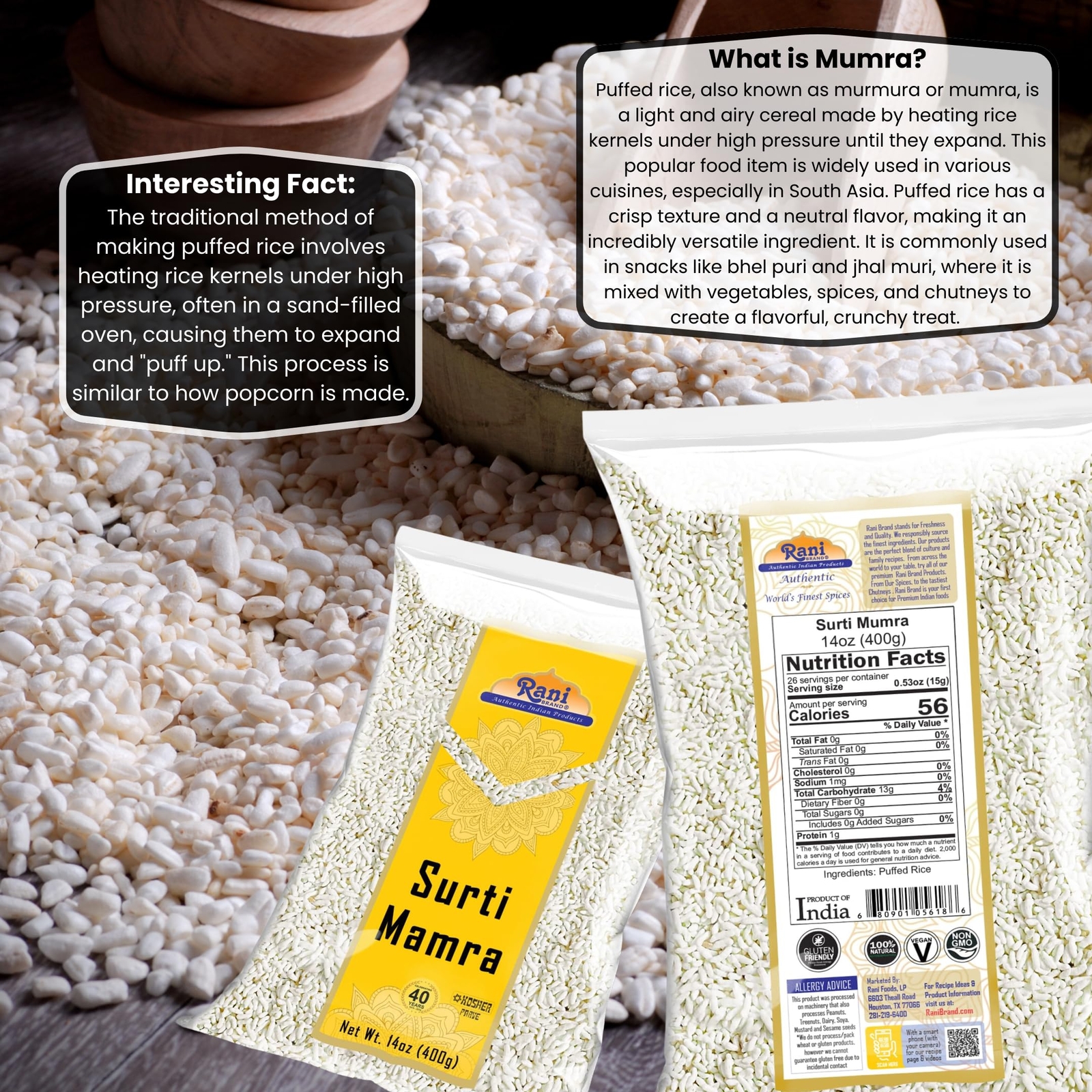 Rani Surti (Surati) Mamra (Puffed Rice) 14oz (400g)