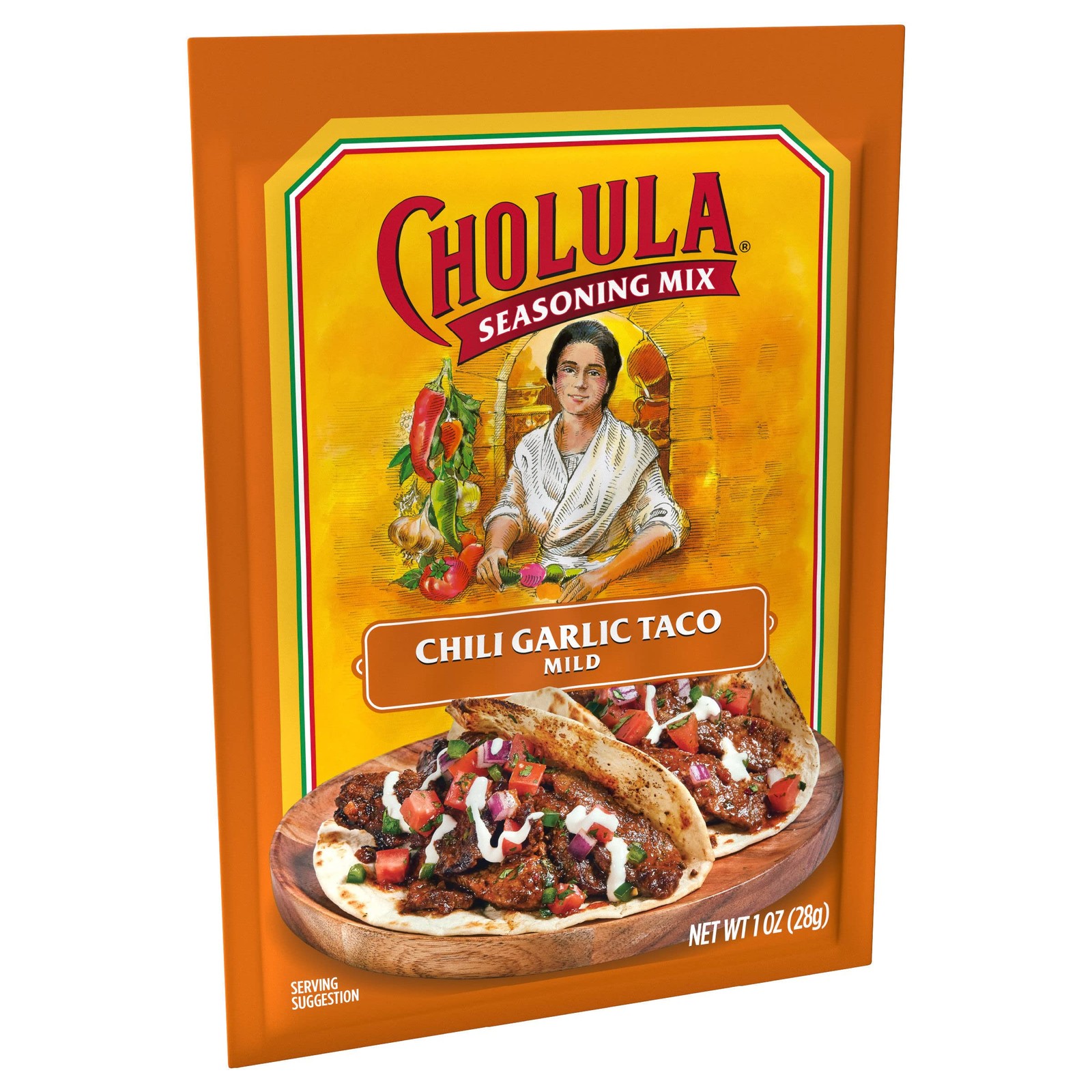 Cholula Chili Garlic Taco Seasoning Mix, 1 oz (Pack of 1 Ounce 12)