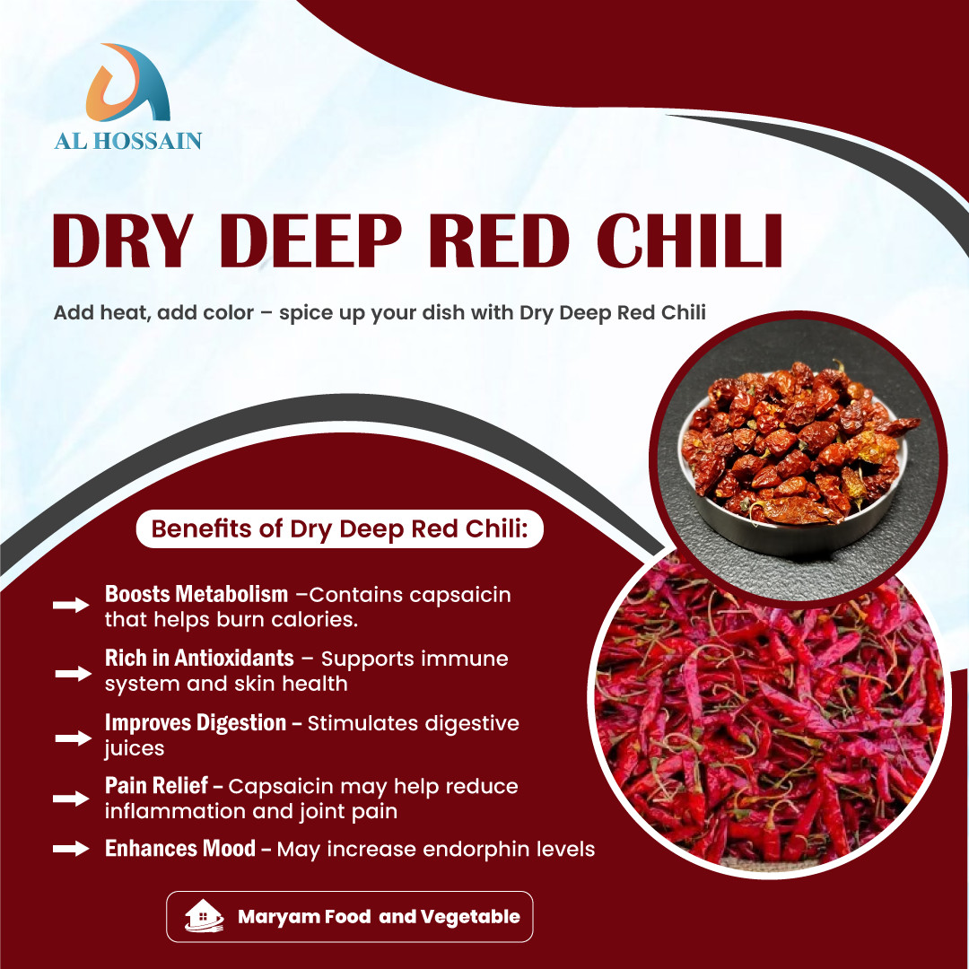 Dried Red Chili Peppers 500g | Whole Spicy Red Chilies for Cooking & Curry