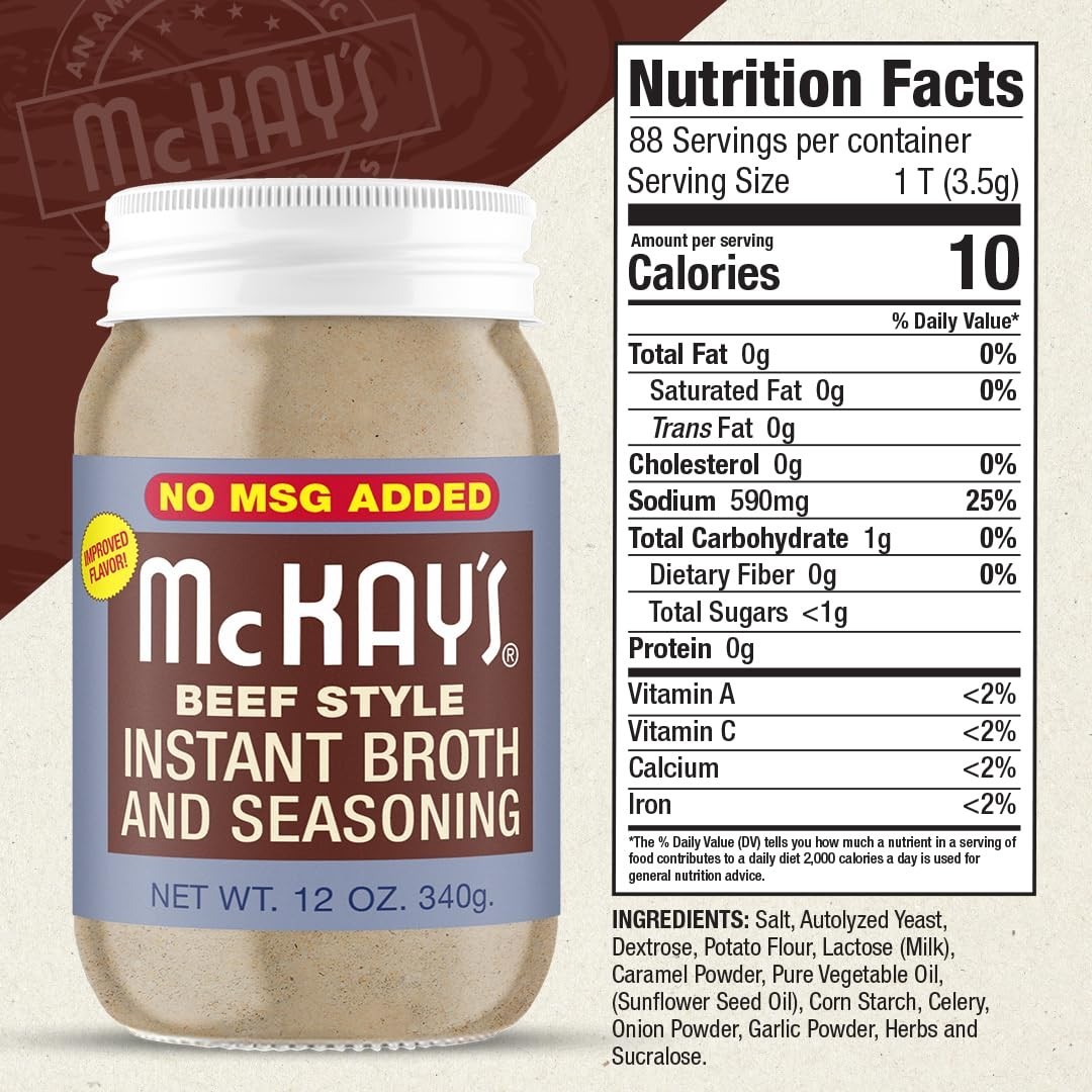 Chicken and Beef Flavored Soup Seasoning, Gluten Free, Vegetarian Instant Bro…
