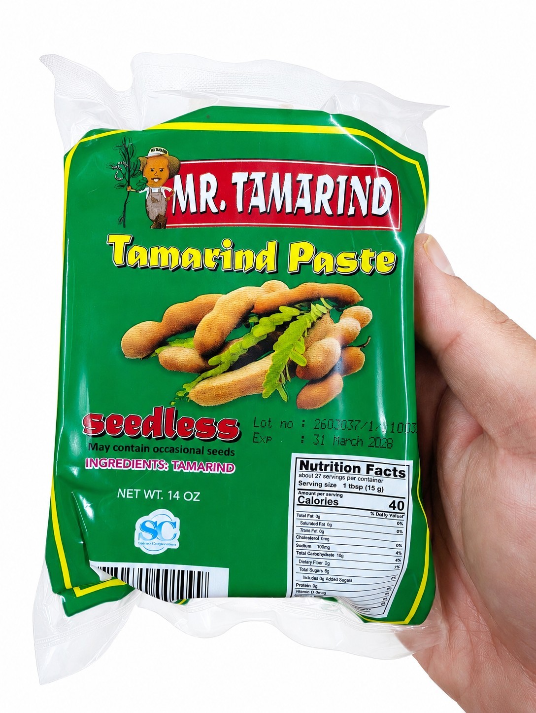 Asam Jawa Wet Tamarind Paste Seedless 14 oz (396 Grams)