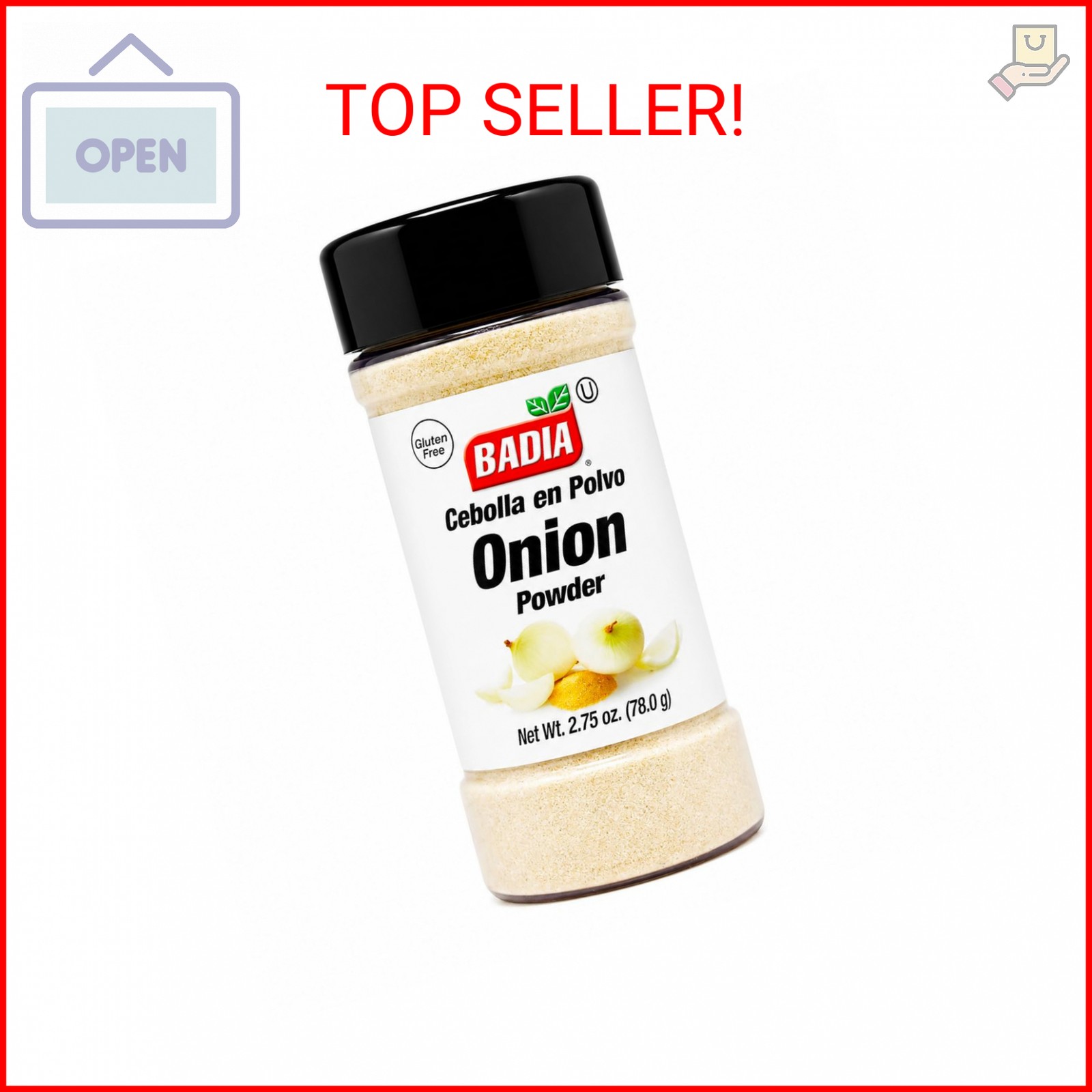 Badia Onion Powder, 2.75 oz – Pure Ground Onion Seasoning, Bold Sweet Savory Fla