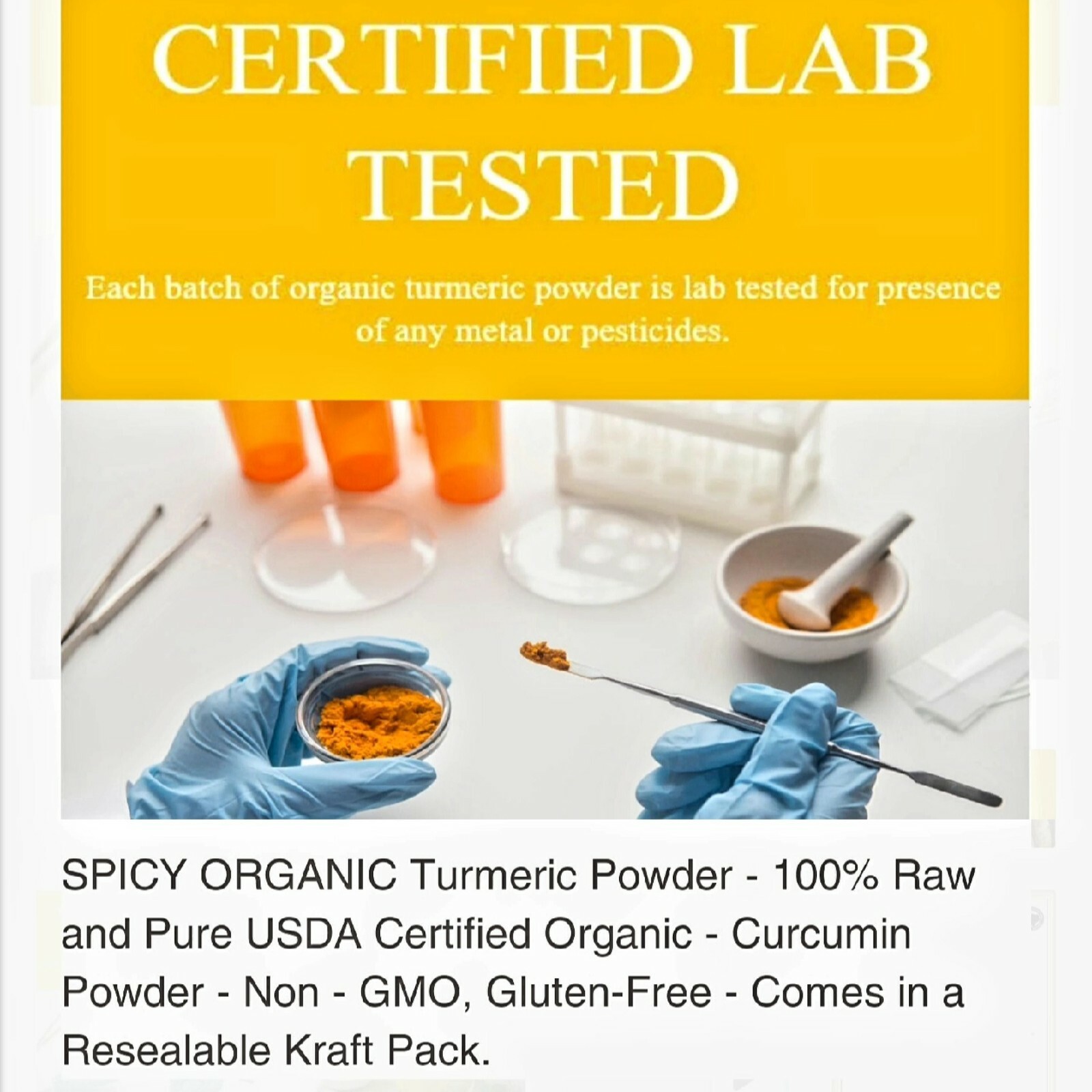 16oz ORGANIC TURMERIC POWDER Non-GMO,Curcumin, Gluten Free, Spice, Free Shipping