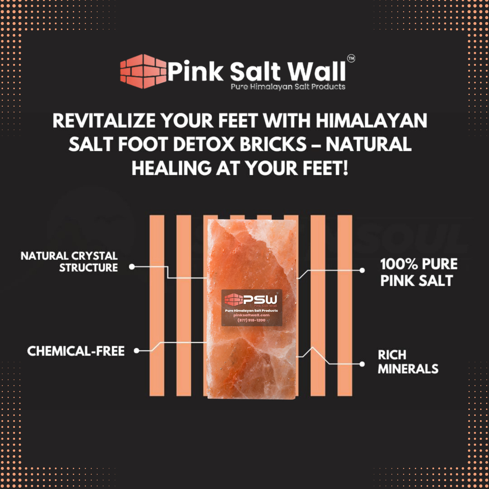 Himalayan Pink Salt Foot Therapy Blocks – Organic Spa Detox Anti-Bacterial