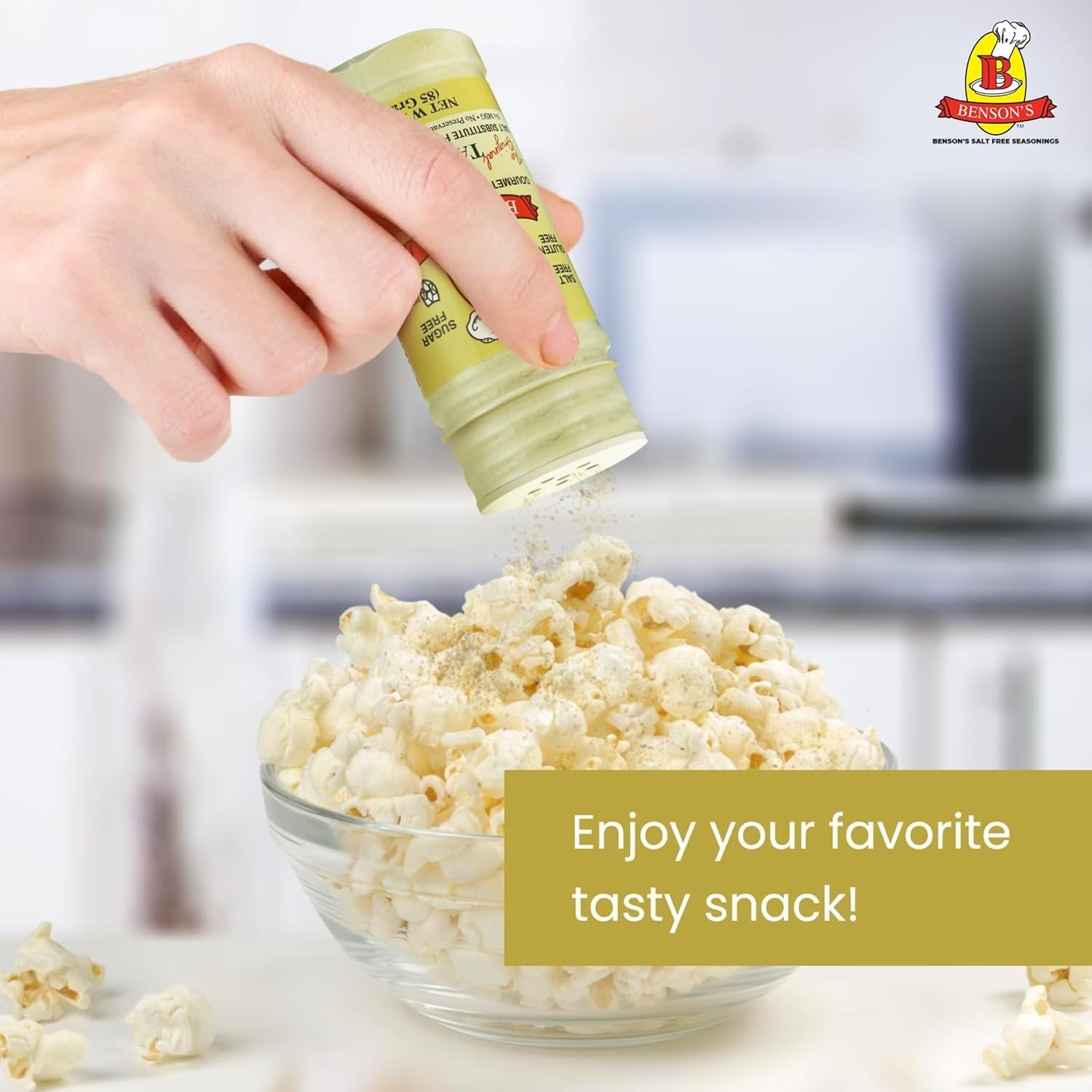 Benson’s – Table Tasty Salt Substitute, Salt-Free Gourmet Popcorn Seasoning, …