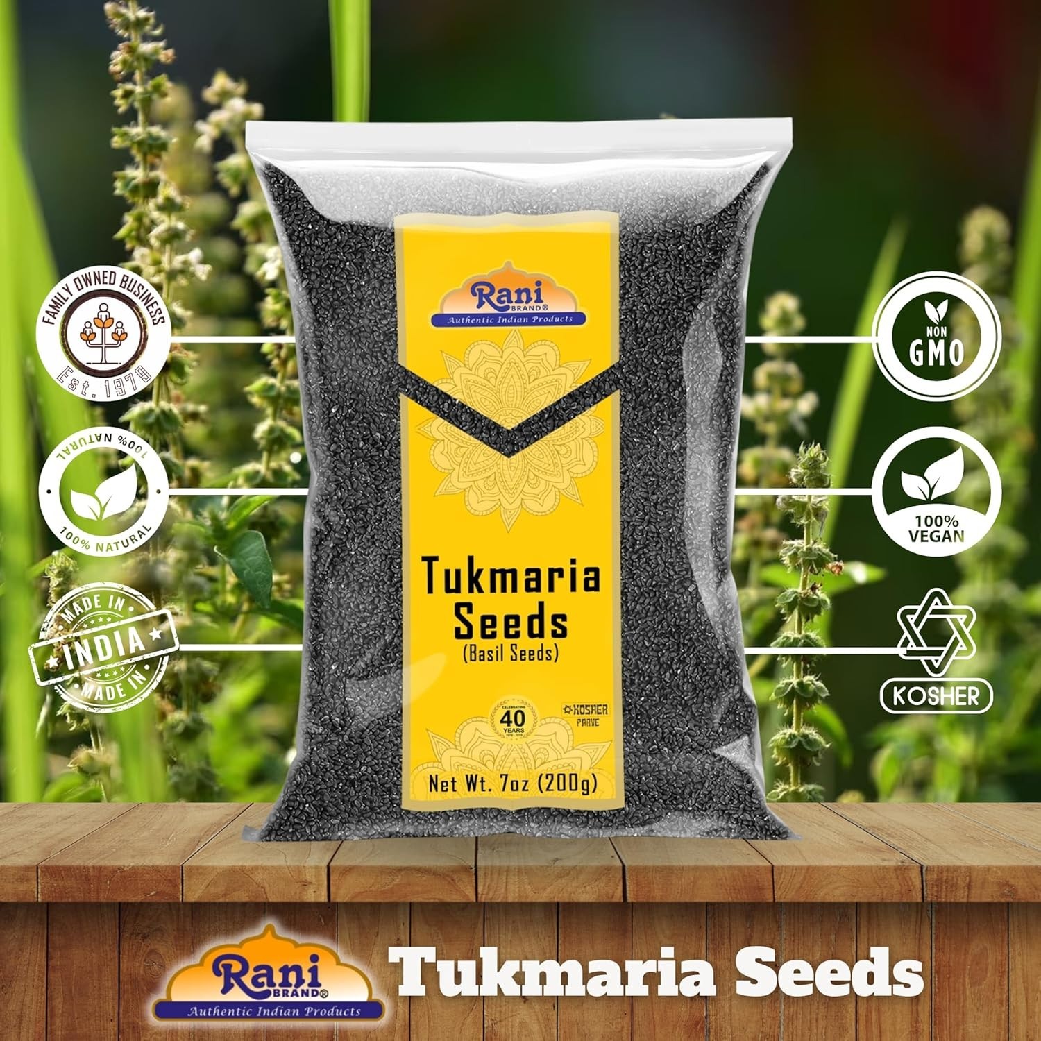 Semillas De Albahaca Santa 7 Oz (200 G) Utilizadas Para El Postre Falooda Sabja