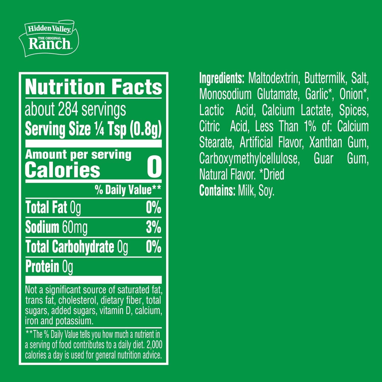 Hidden Valley Original Ranch Seasoning, Dressing and Dip Mix, 8 Ounces