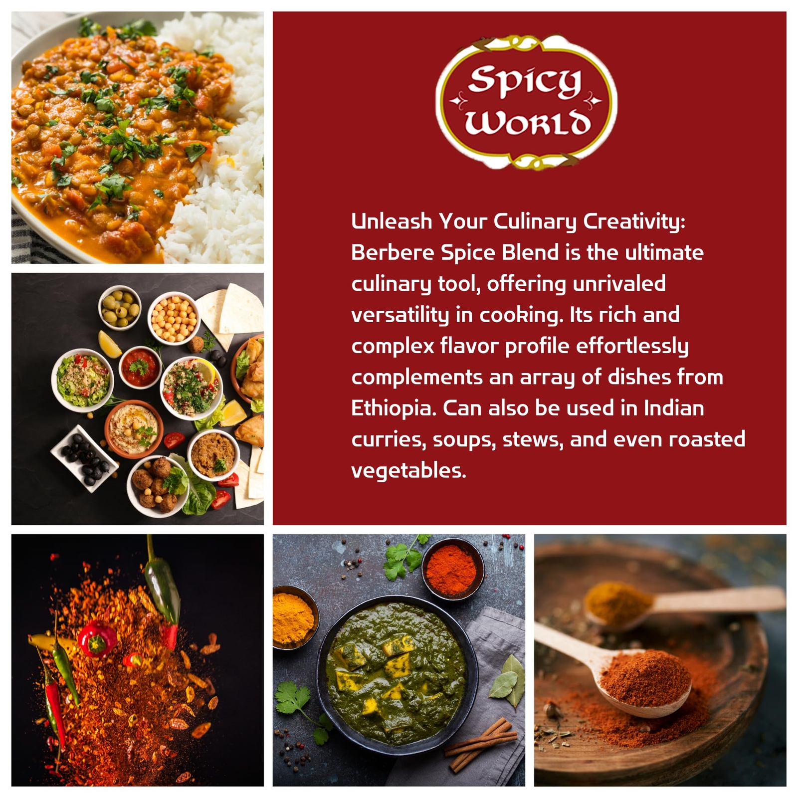 Spicy World Berbere Spice Blend | Authentic Ethiopian Seasoning Hand-Blended