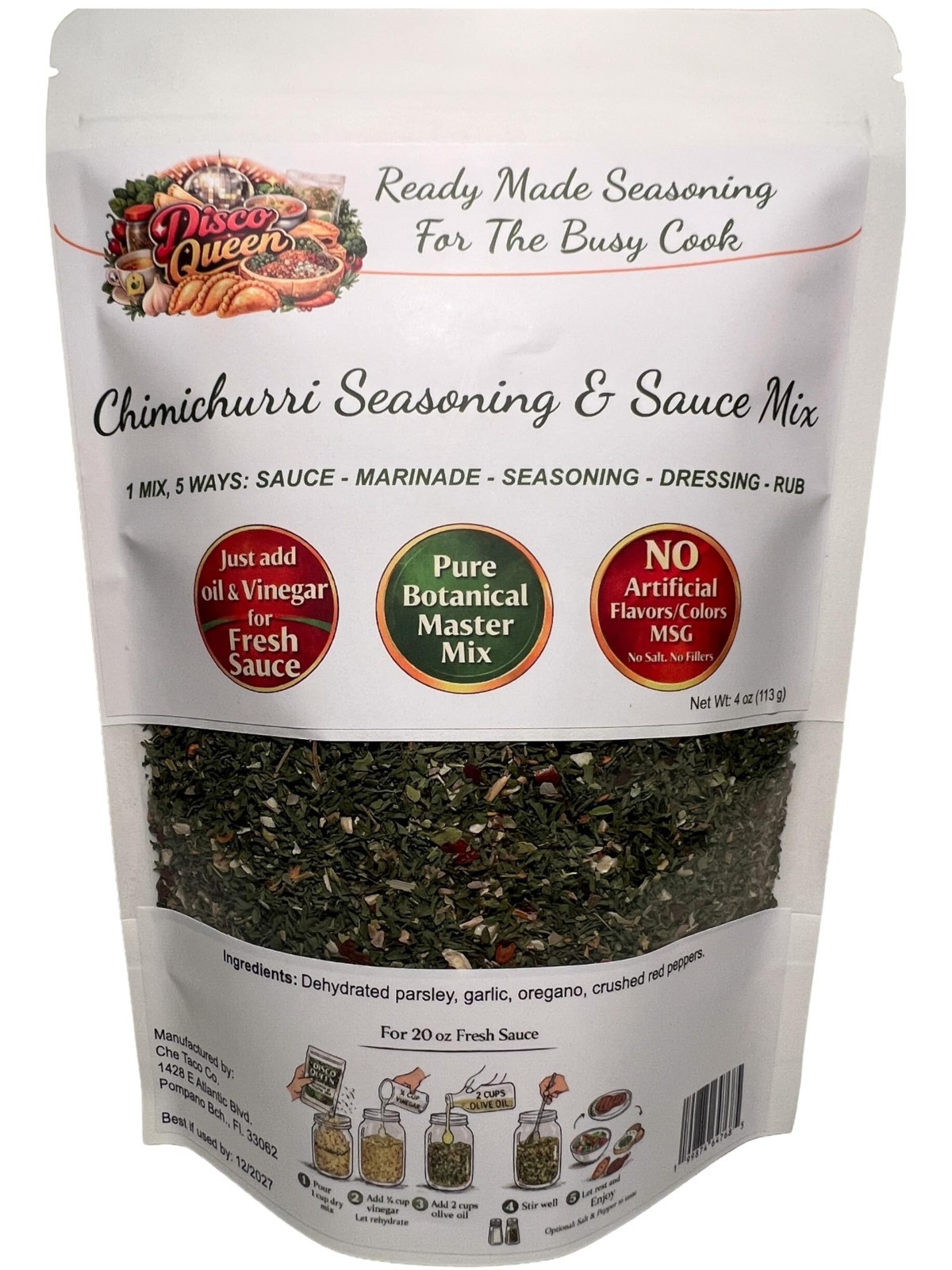 Chimichurri Sauce Mix 4oz – Versatile Seasoning for Chicken, Beef, Fish & Veggie